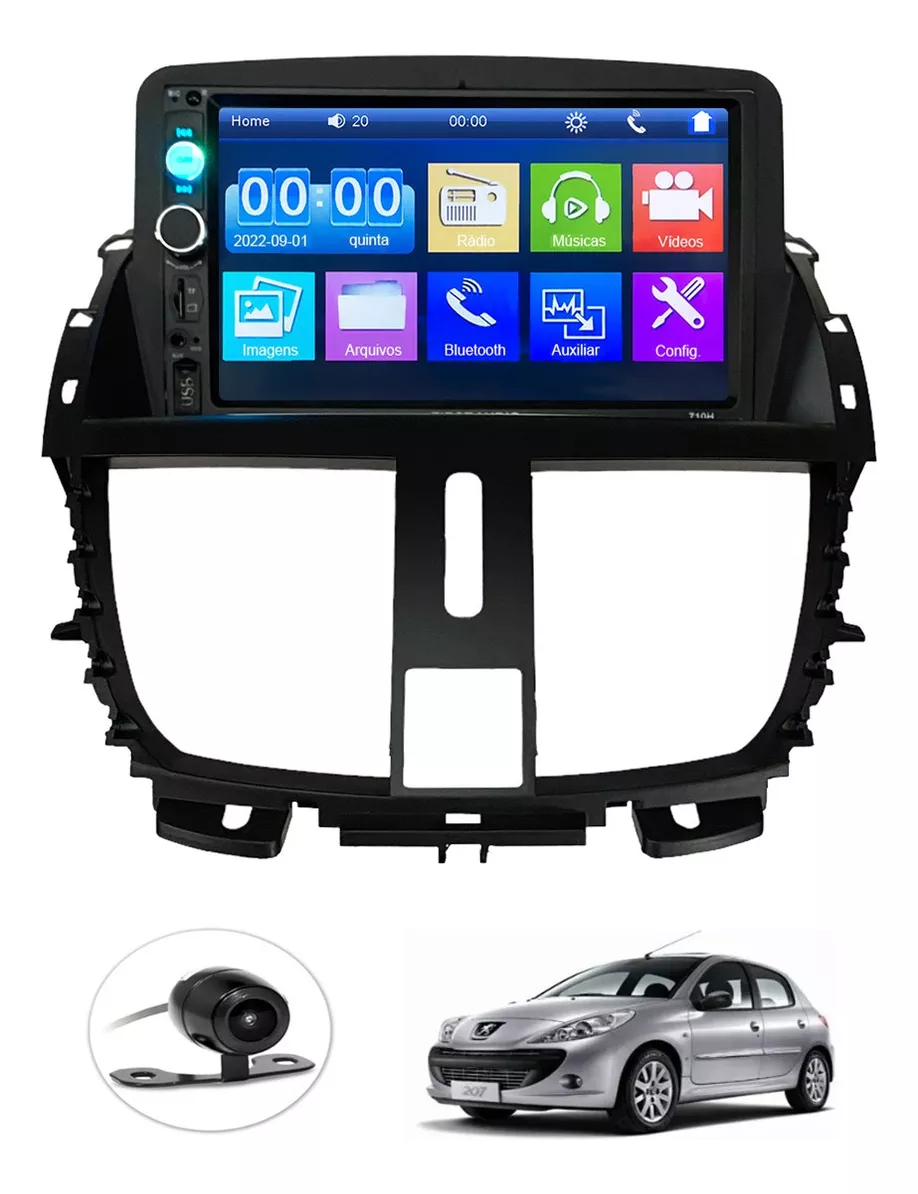 Kit Central Multimedia DVD 2 Din Mp5 Peugeot 207 2008 a 2014
