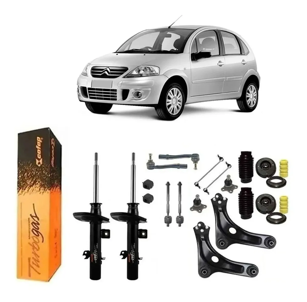 Par de amortiguadores de bandeja pivotante C3 con terminal C3 de 2003 a 2012