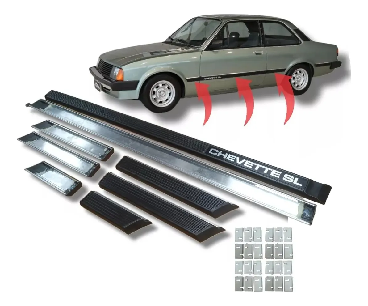 Juego de molduras laterales de goma Chevette Sl 83/93 originales