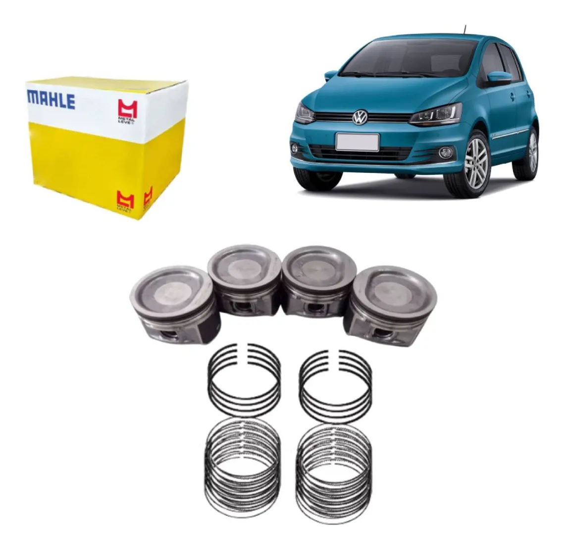 Juego de pistones con aros estándar VW crossFox 2008-2021 original Mahle