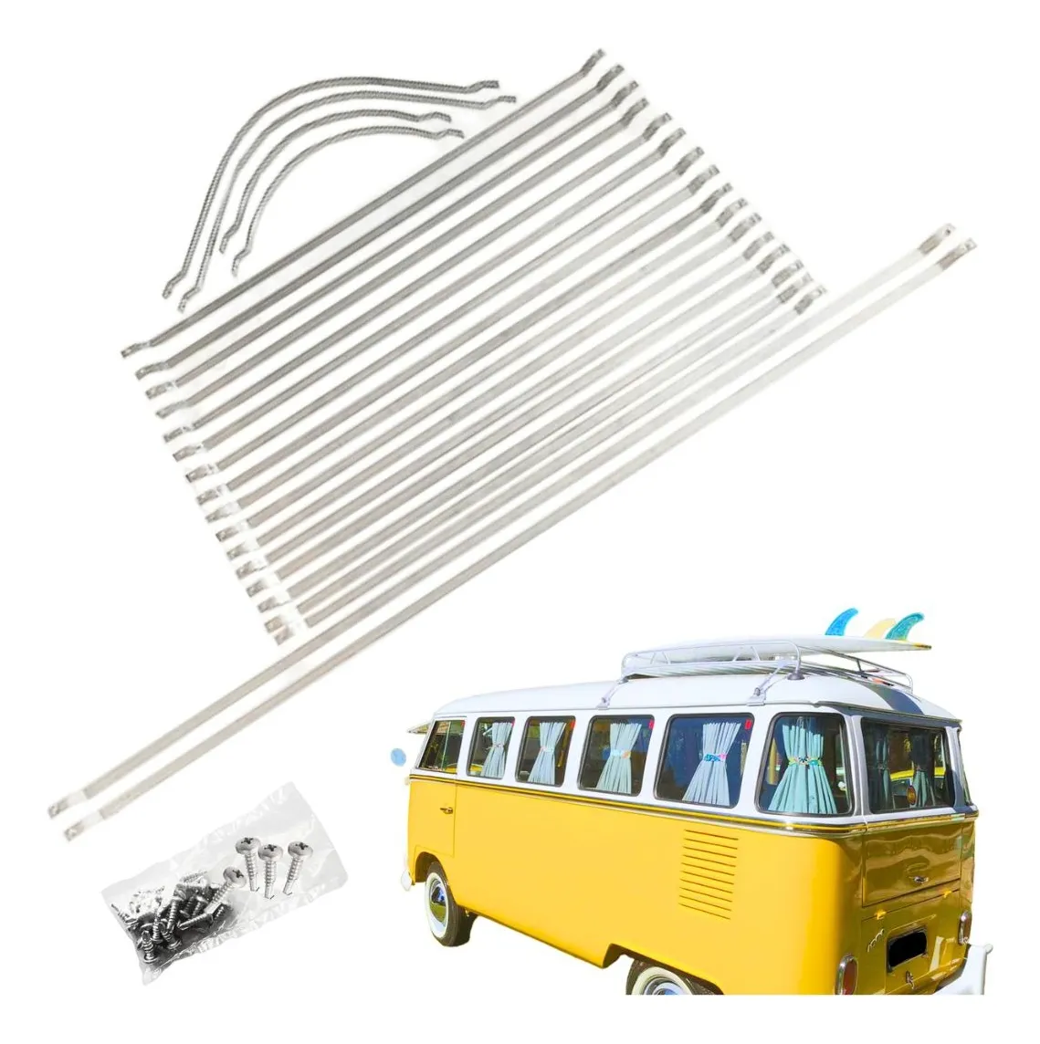 Barras De Cortina Corujinha Kombi y Vw Clipper + Tornillos