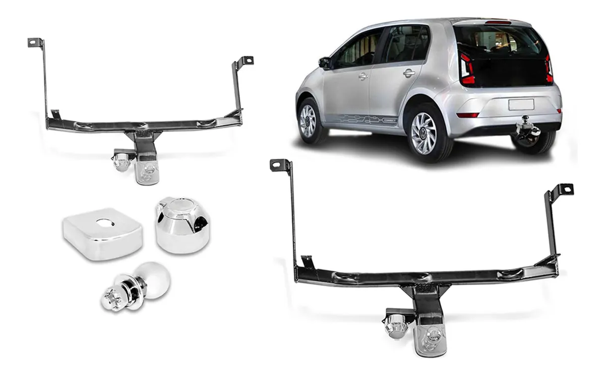 Enganche de remolque reforzado de 500 kg para Volkswagen Up 2014 a 2021
