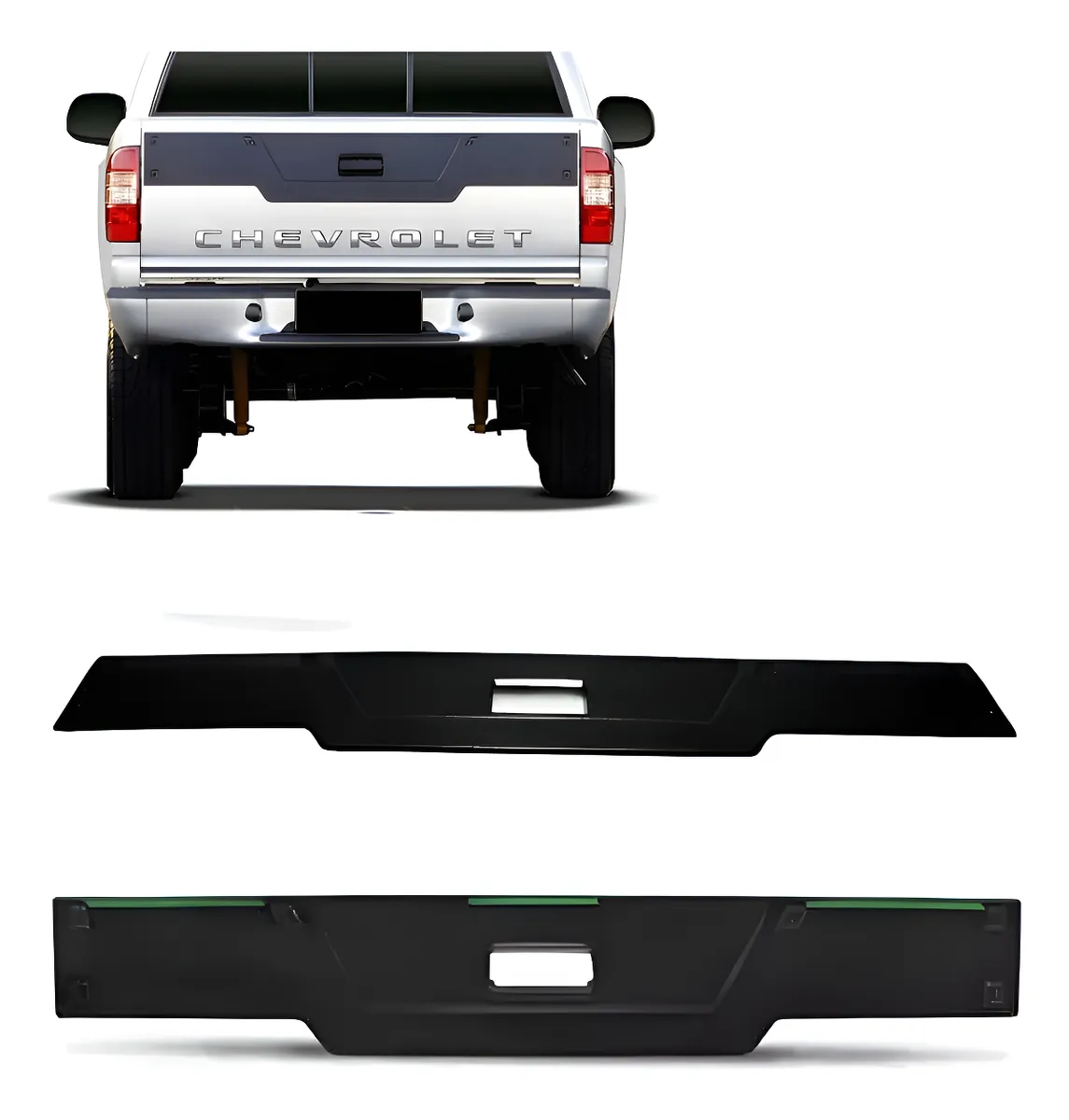 Aplique tapa trasera marco S10 2001 al 2011 negra negra