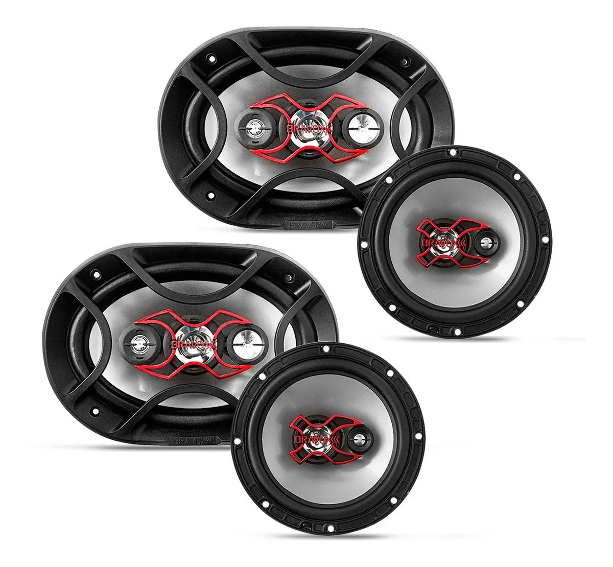 Kit Bravox Easy 6 + Altavoz Triaxial Cuadriaxial 6x9 Negro