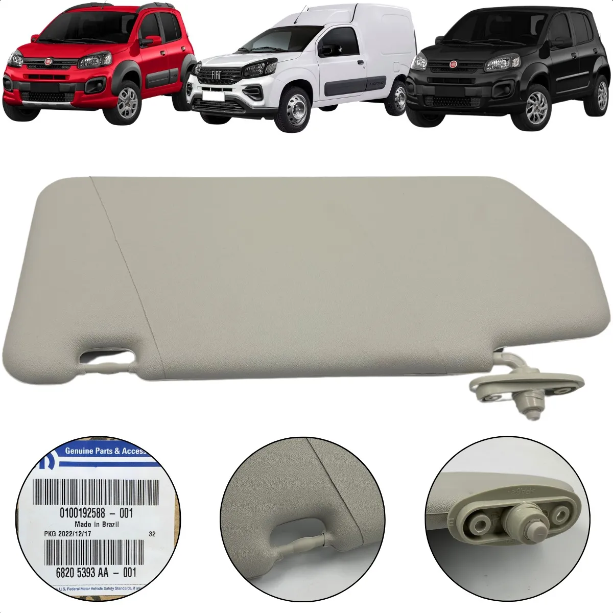 Parasol izquierdo original para el nuevo Uno Fiorino 2011/2021 | Compatible con Fiat Uno