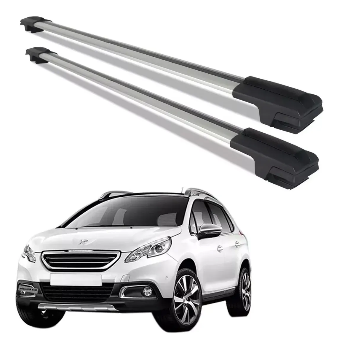 Barra Portaequipajes plateado transversal Peugeot 2008 - 2018-2019