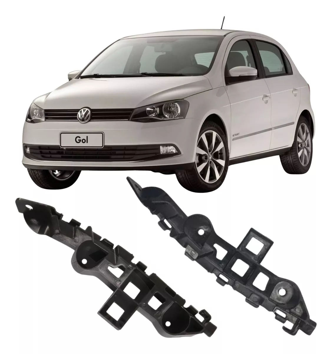 Par De Guías Paragolpes Delantero Vw Gol Saveiro Voyage G6 G7