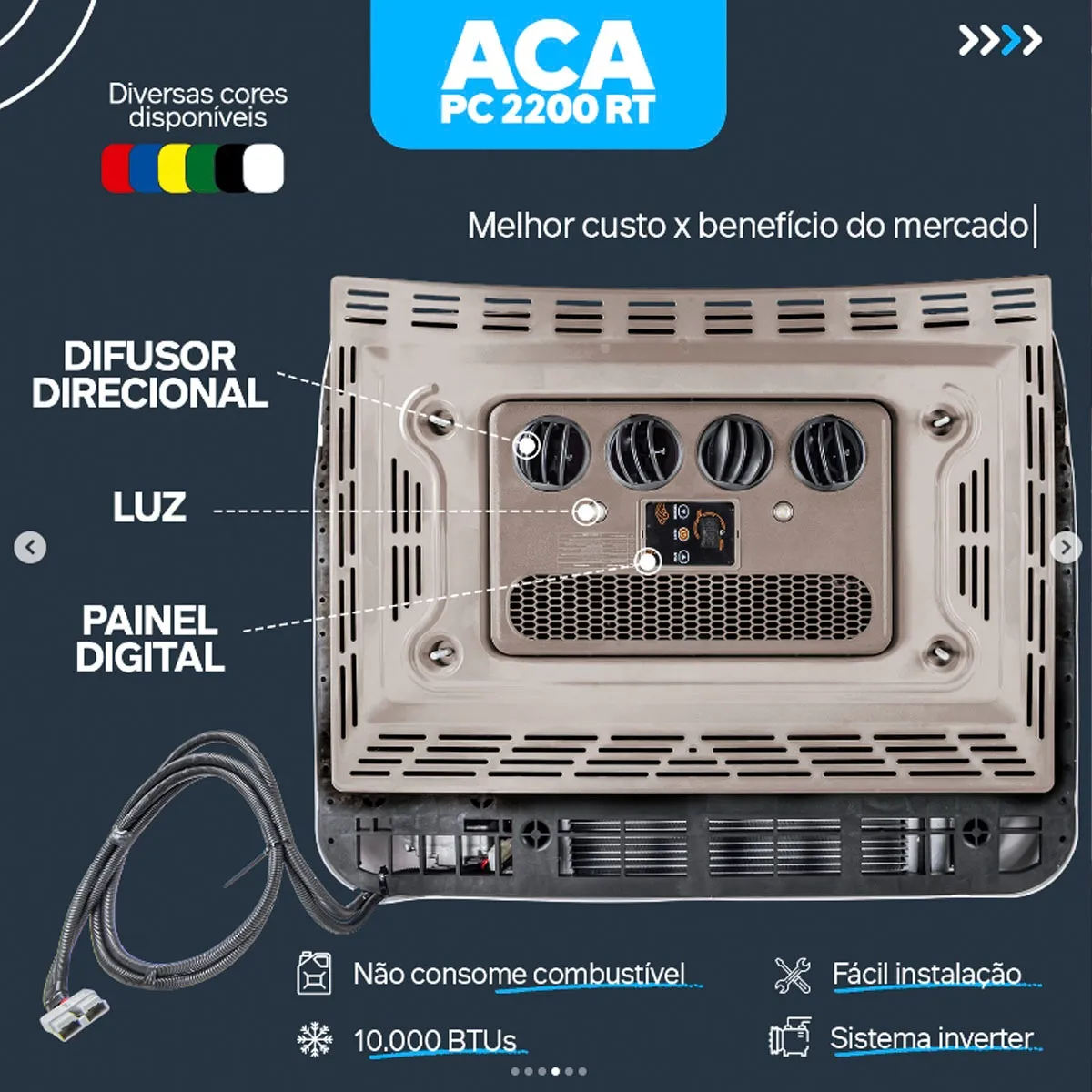 Kit Aire Acondicionado Eléctrico De Teto Completo Tractores 12v - Imagem 2