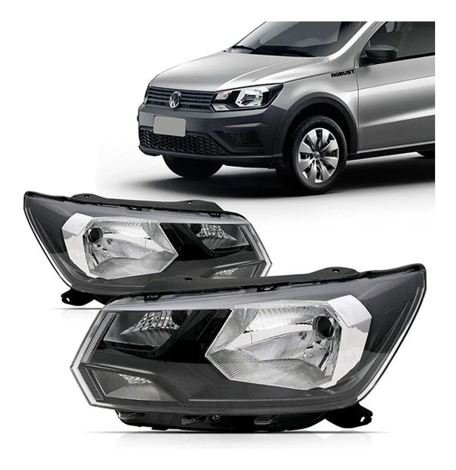 Par de faros delanteros Saveiro G7 2017 2018 2019 2020 Simple Focus