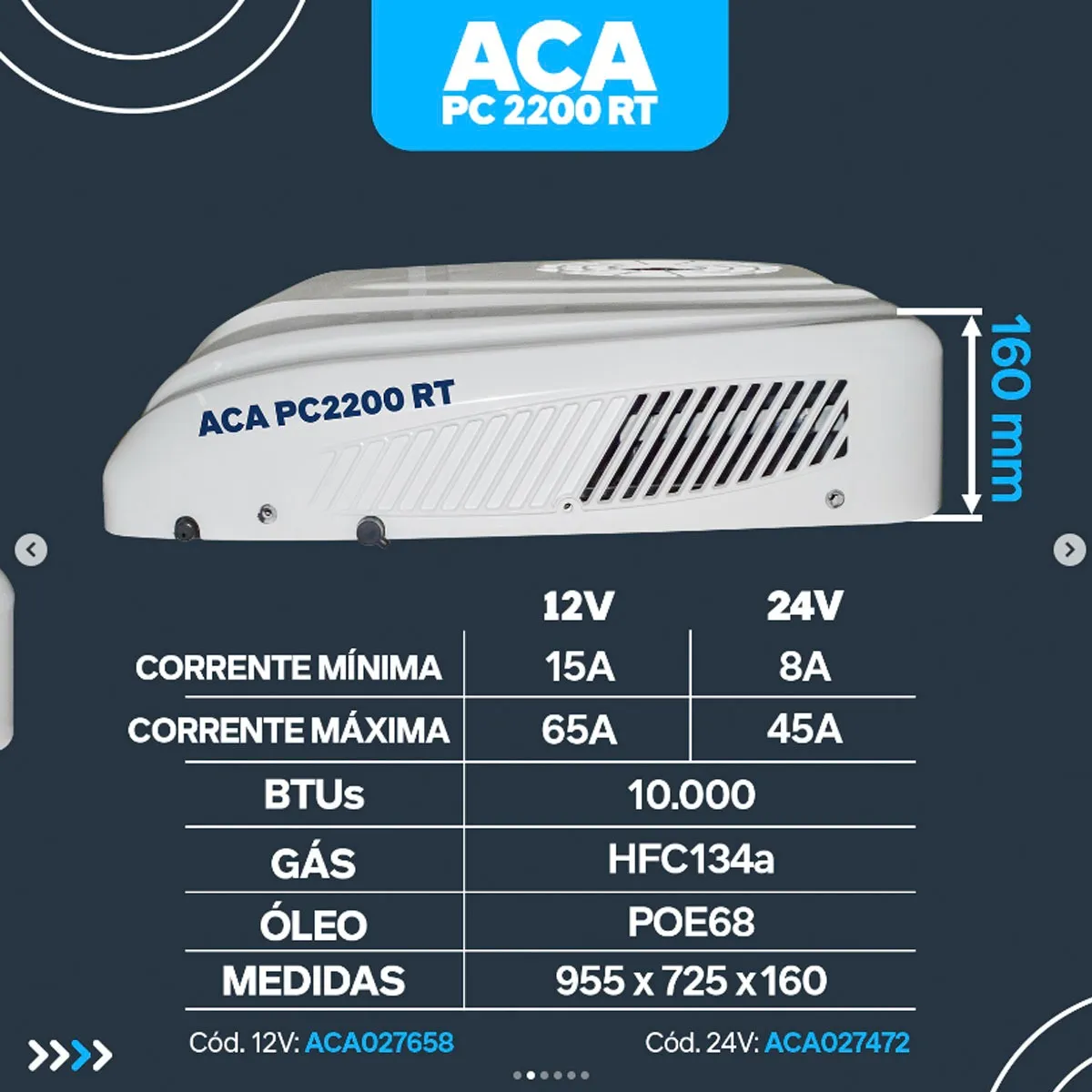 Kit Aire Acondicionado Eléctrico De Teto Completo Tractores 12v - Imagem 3