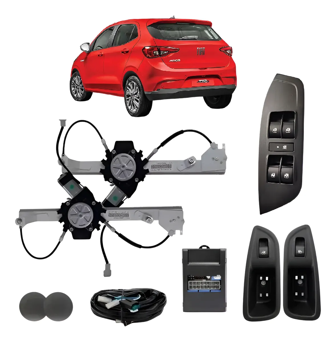 Kit Elevalunas Electrico Fiat Argo 2018 2025 4 Puertas Trasero Original