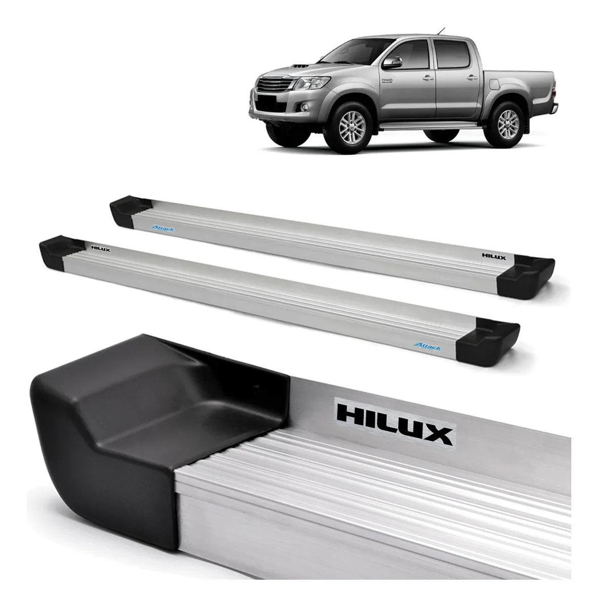 Estribo Hilux Cabina Dupla 2008 2009 2010 Aluminio Cromado