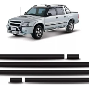 Moldura Lateral S10 2001 a 2011 Doble Cabina - Goma Negra