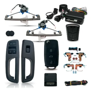 Kit Levantavidrios Eléctrico Delantero para Gol G5 4p + Cerradura + Alarma y Llave