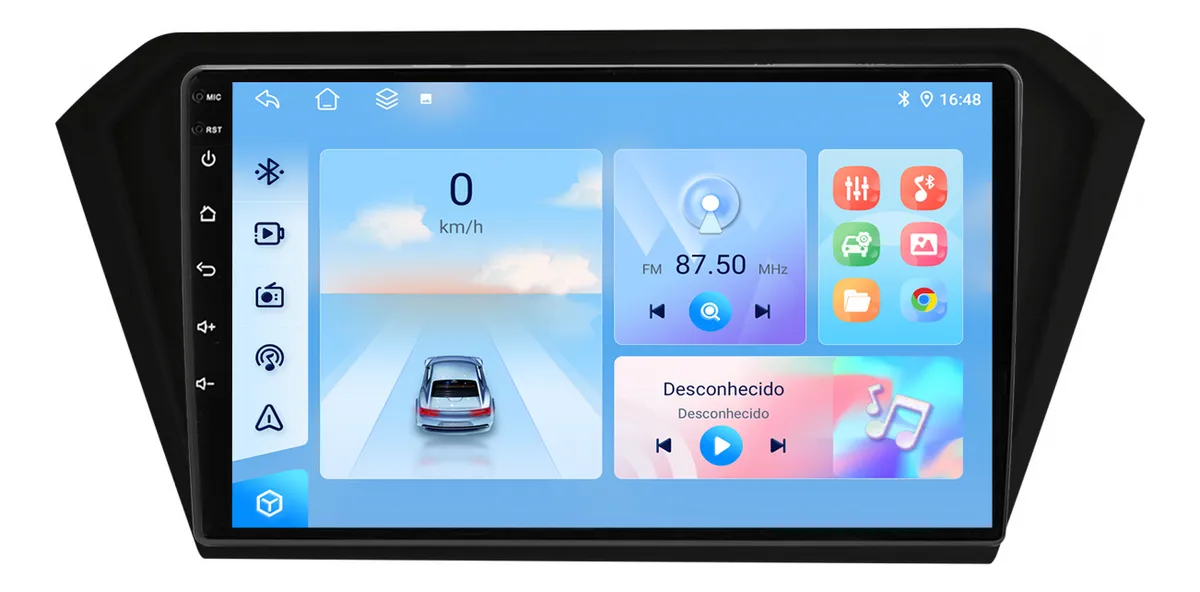 Sistema multimedia para VW Gol G7 - G8 9 puertas QLED con Android CarPlay, 2GB RAM y 32GB de almacenamiento.