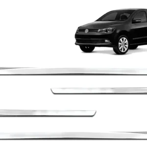 Bagetas laterales cromadas delgadas para Gol 2016, 2017, 2018 y 2019, 4 puertas