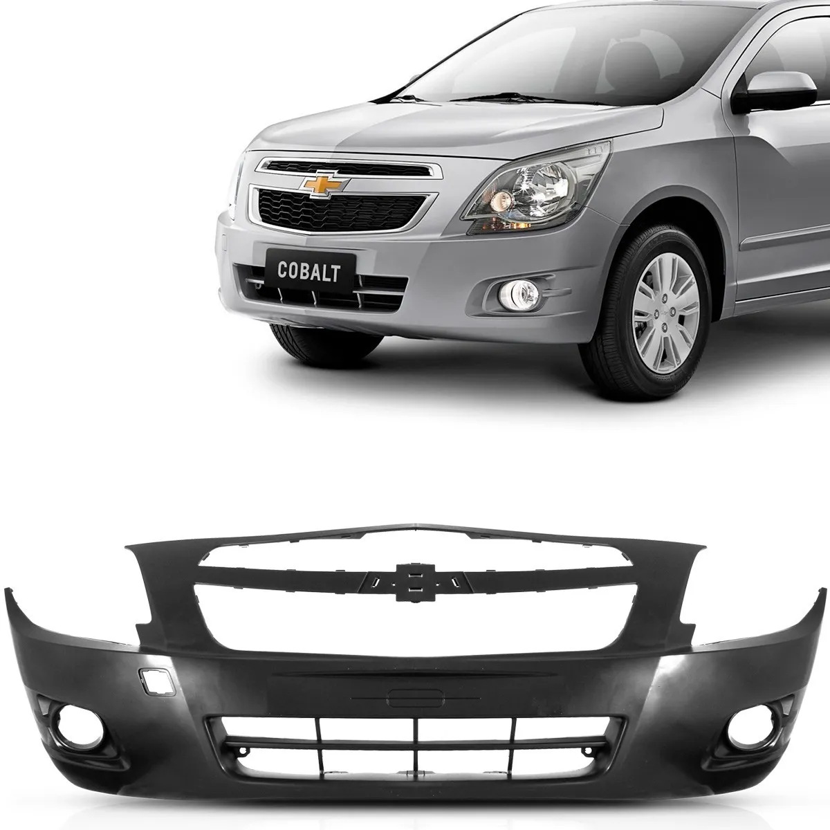 Paragolpes Delantero Cobalto 12 13 14 15 Negro Liso Con Orificio