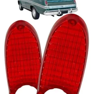 Par de Lentes de Lanterna Traseira Rubi Veraneio 1964 a 1980