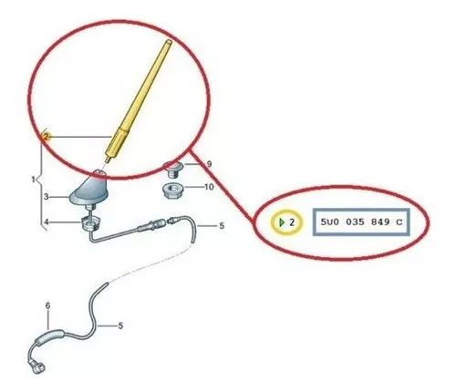 Antena Techo Saveiro 2020 2021 2022 2023 Original - Imagem 4