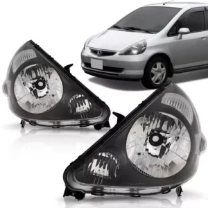 Honda Fit Faro 03 2004 2005 2006 2007 Par Máscara Negra