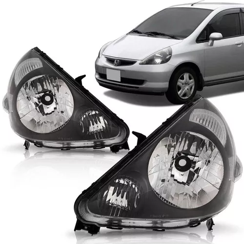 Honda Fit Faro 03 2004 2005 2006 2007 Par Máscara Negra