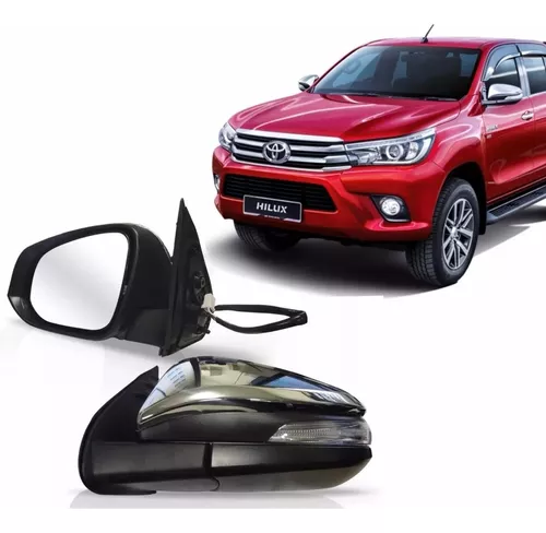 Retrovisor Hilux 17 18 2019 2020 2021 2022 Eléctrico Cromado Con Intermitente
