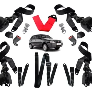 Fiat Uno 4 Kit de cinturón de seguridad abdominal retráctil 3 puntos 1