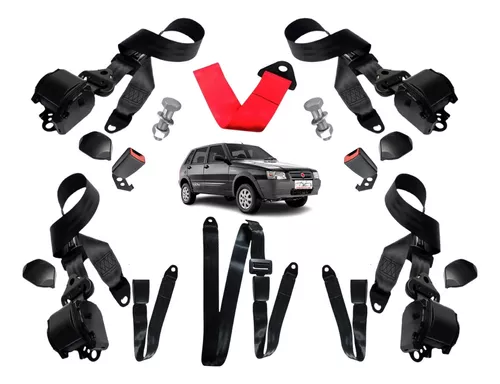 Fiat Uno 4 Kit de cinturón de seguridad abdominal retráctil 3 puntos 1