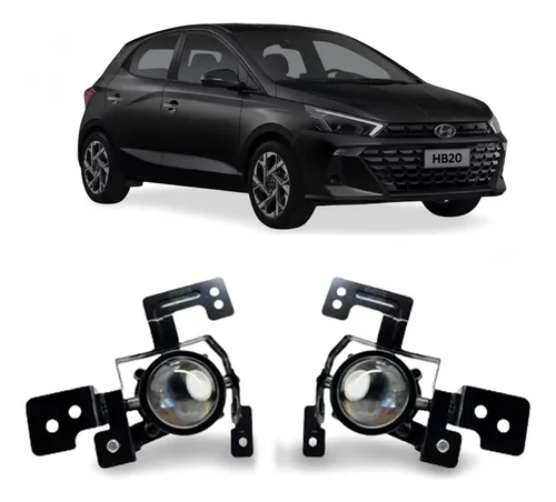 Par de Faros Antiniebla para Hyundai HB20 / HB20S 2023 2024 2025 – Cristal