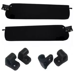 Kit Par Visera Solar Ford F-1000 Hasta 1992 Negro + Soporte