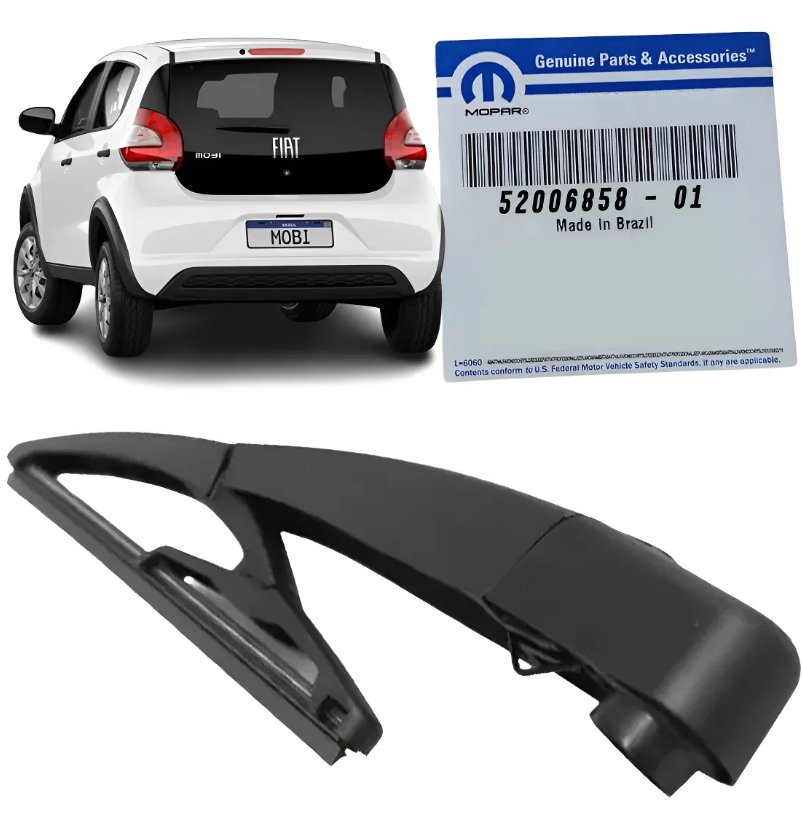 Brazo de limpiaparabrisas trasero + Escobilla de limpiaparabrisas original Fiat Mobi