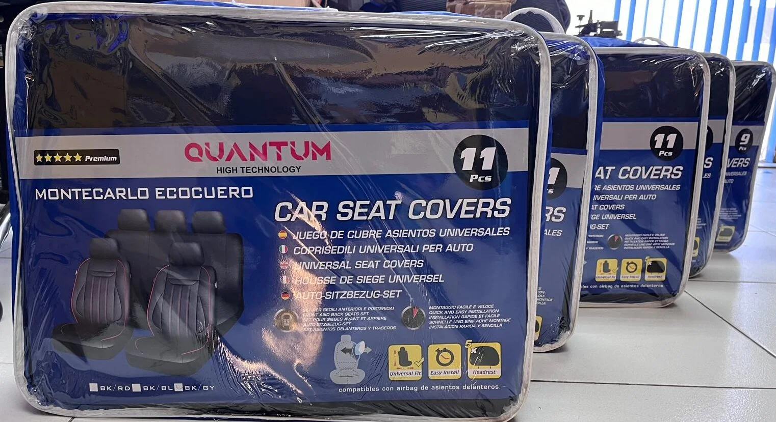 Cubreasientos Universales Quantum Montecarlo Ecocuero – Juego Completo Premium (11 Piezas) - Imagem 3