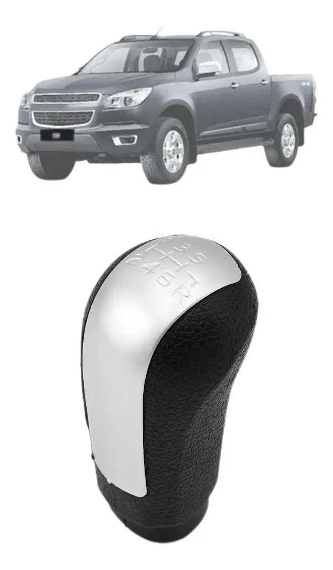 Pomo de cambio de marchas S10 2012 a 2018 6 velocidades Plata