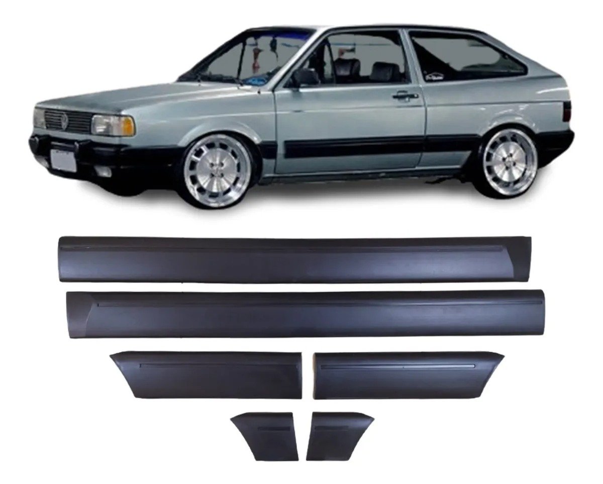 Juego de molduras laterales negra para Gol G1 Gl 91 92 93 94 95