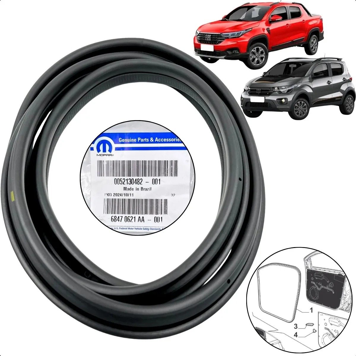 Goma Puerta Delantera Izquierda Mobi Nueva Strada Original