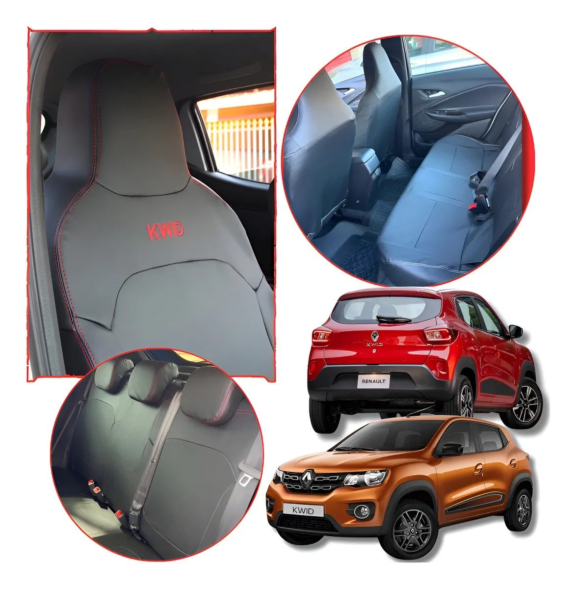 Fundas de cuero para asientos de Kwid (2017-2025)