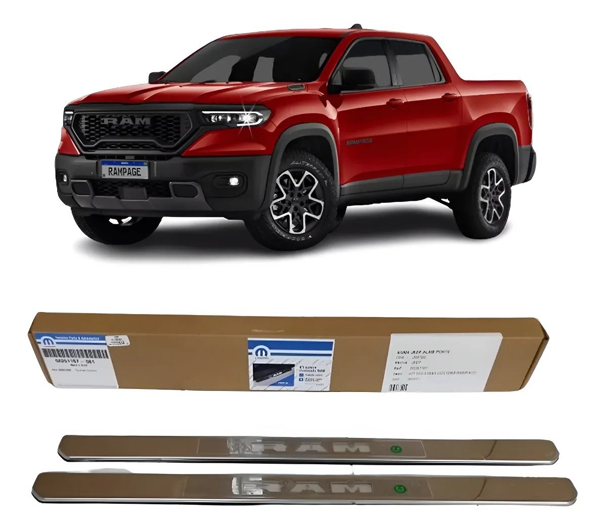 Kit protector de umbral de puerta con LED - Mopar - 50291167 Plata