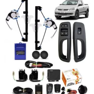 Kit levantavidrios Saveiro G5 + Cierre Centralizado + Alarma